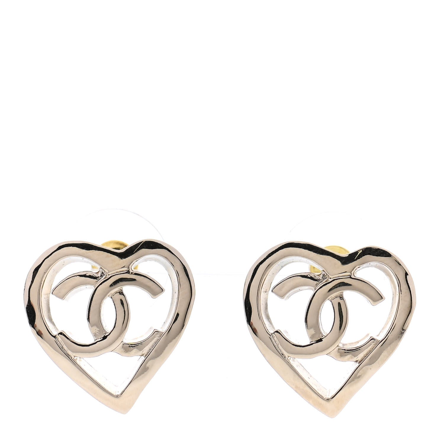 Chanel Metal CC Heart Coco In Love Earrings Gold 1 of 4
