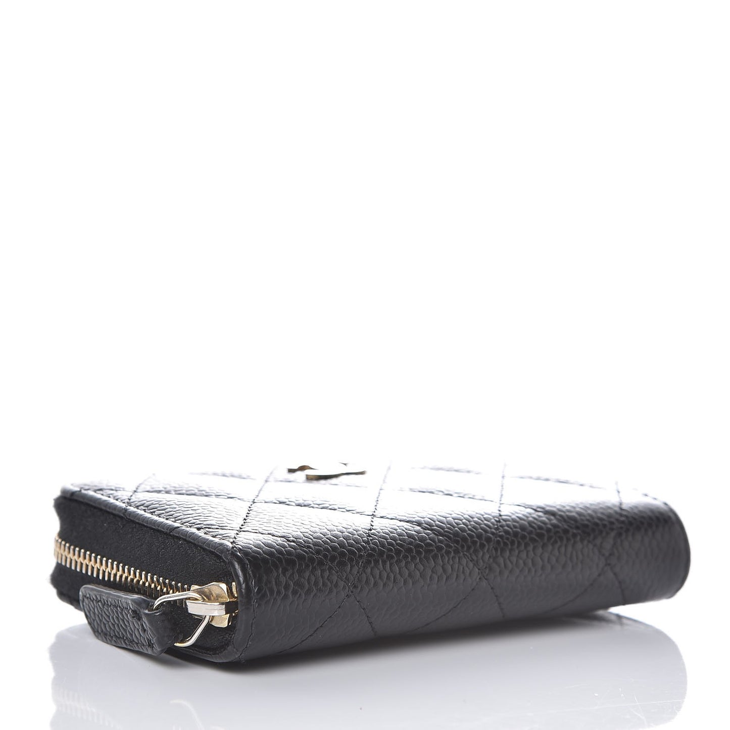 Caviar Quilted Zip Coin Purse Black