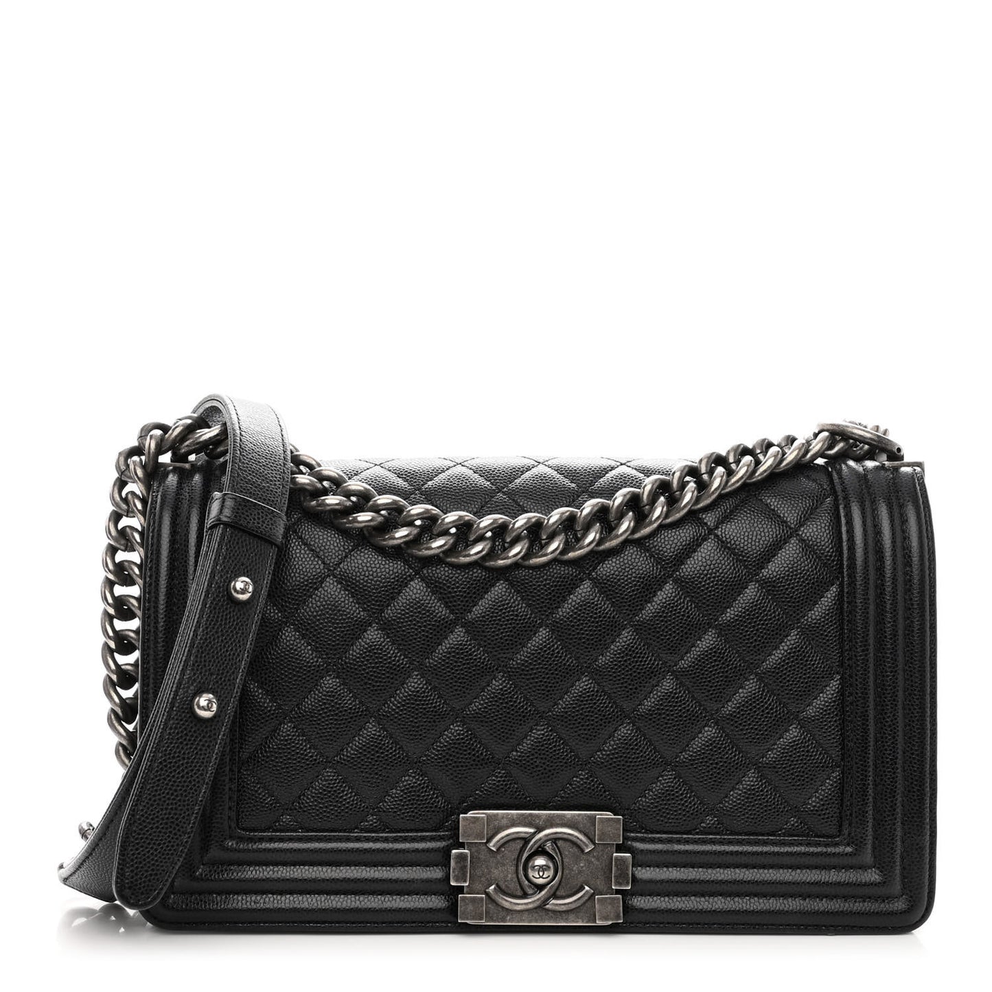 Caviar Quilted Medium Boy Flap Black