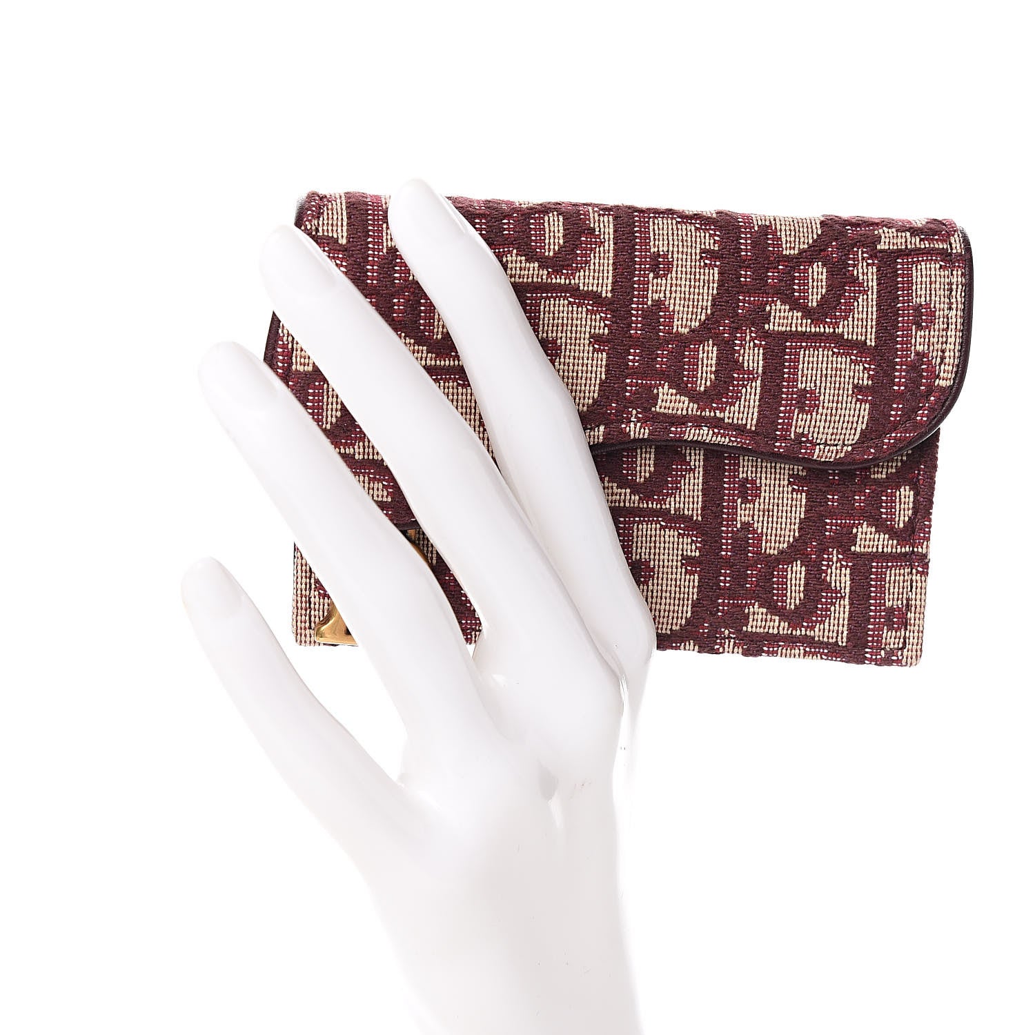 Christian Dior Oblique Saddle Card Holder Bordeaux 2 of 8