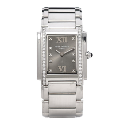 Patek Philippe Stainless Steel Diamond 25mm Twenty-4 Quartz Watch Eternal Gray 4910/010 1 of 6