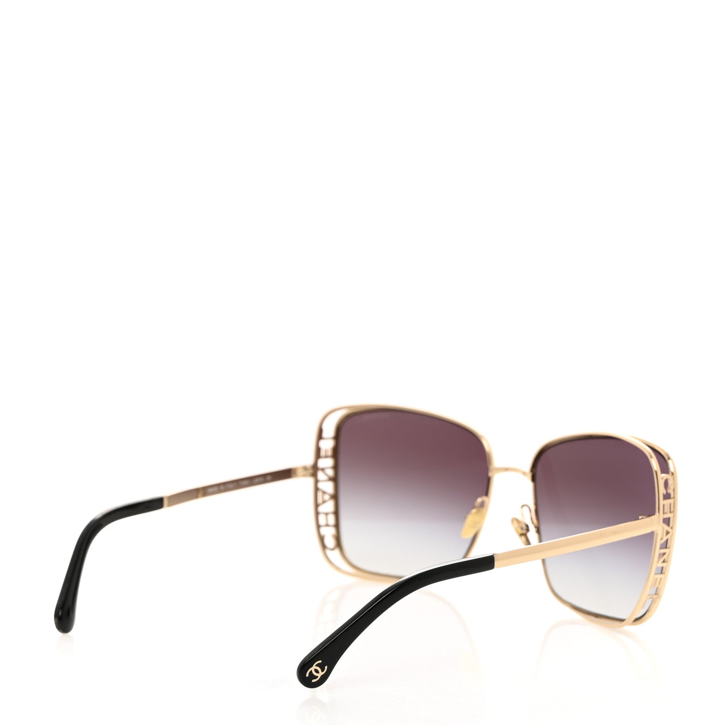Metal Logo Square Sunglasses 71541 Gold