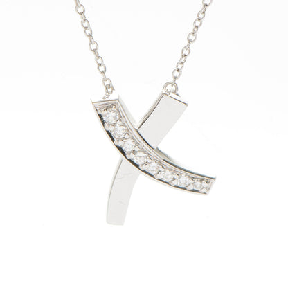 Tiffany 18K White Gold Diamond Paloma Picasso Small Signature X Pendant Necklace 3 of 8
