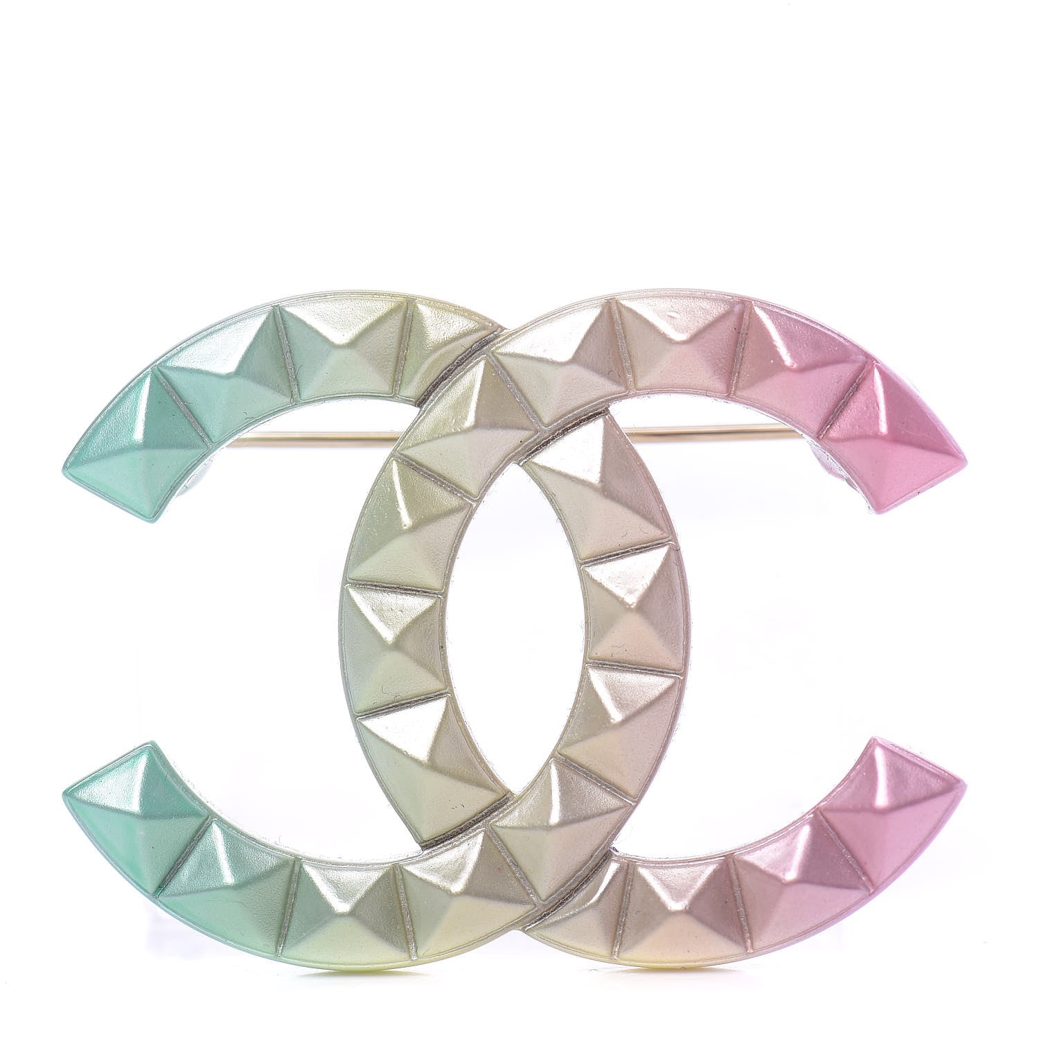 Chanel Metal Studded CC Rainbow Brooch Multicolor 1 of 5