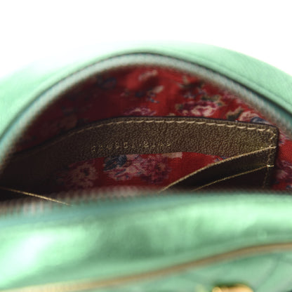 Gucci Laminated Nappa Trapuntata Mini Zumi Dome Shoulder Bag Rosso Jasmine Green Rame 8 of 10