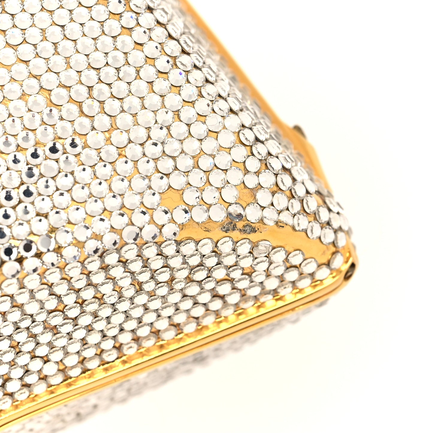 Swarovski Crystal Star Minaudiere Clutch Gold