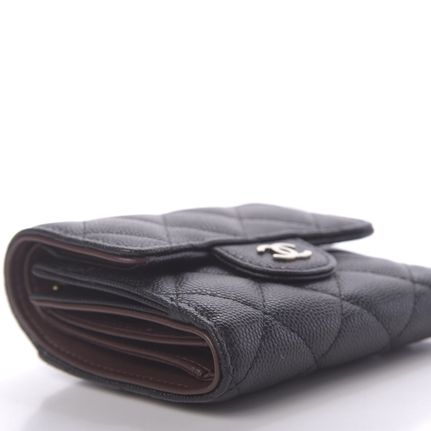Chanel Caviar Quilted Compact Flap Wallet Black 6 of 9
