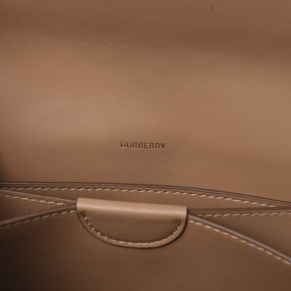 Burberry Calfskin Embossed Monogram Crossbody Light Camel 6 of 13
