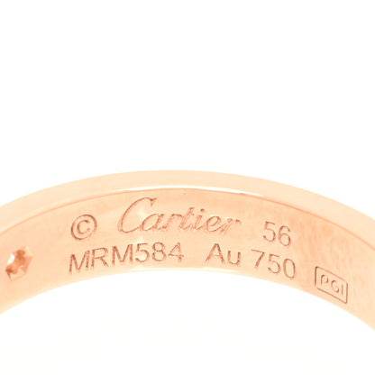 Cartier 18K Pink Gold Diamond 4mm LOVE Wedding Band Ring 56 7.5 4 of 5