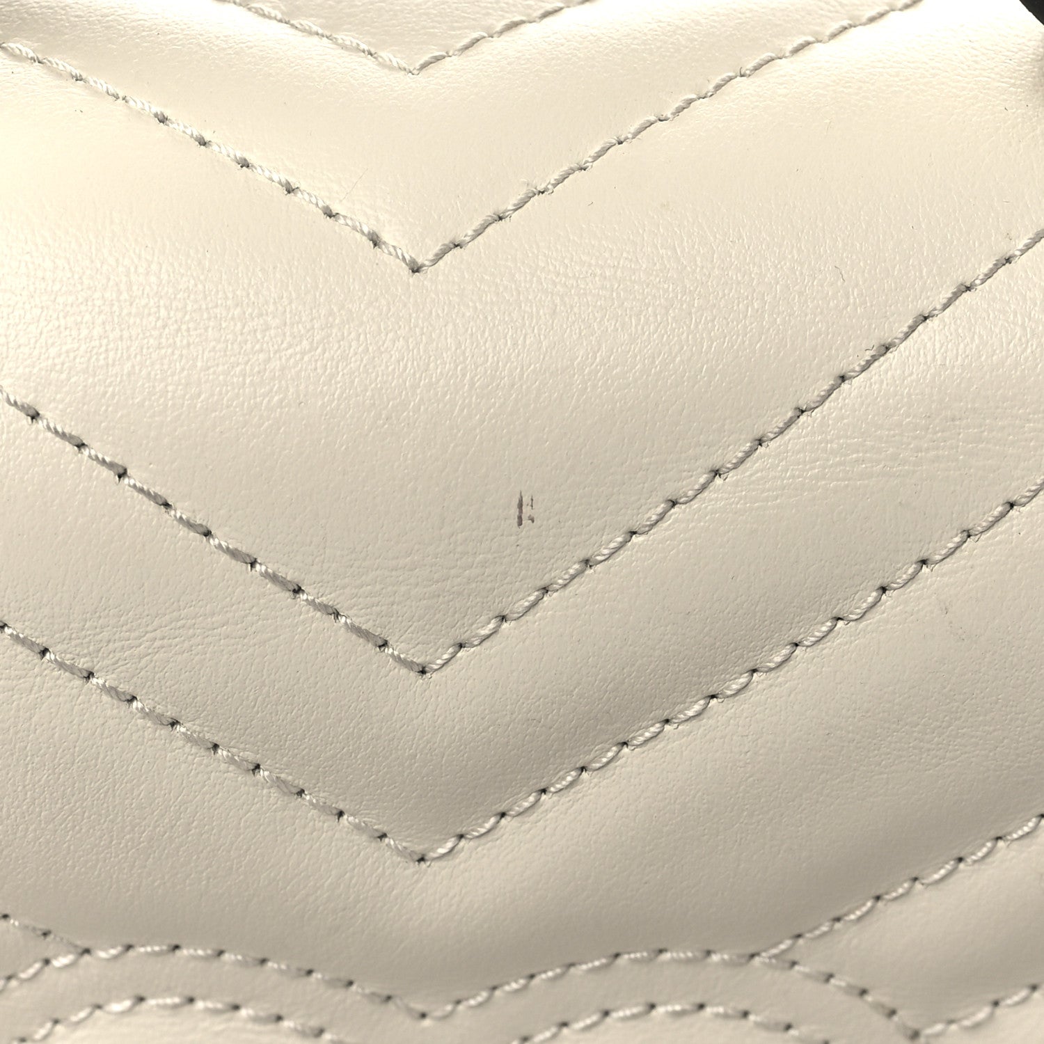 Gucci Calfskin Matelasse Mini GG Marmont Top Handle Shoulder Bag White 7 of 10