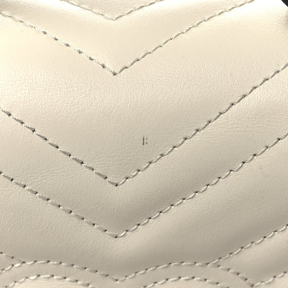 Gucci Calfskin Matelasse Mini GG Marmont Top Handle Shoulder Bag White 7 of 10