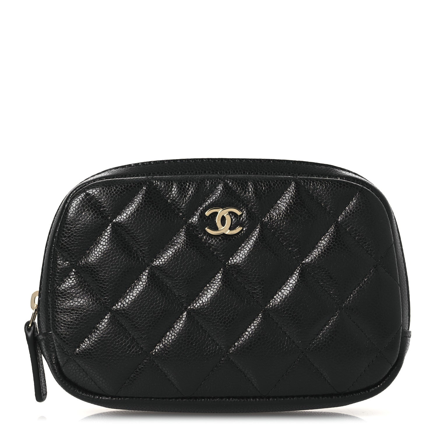 Chanel Caviar Quilted Small Curvy Pouch Cosmetic Case Black 1 of 11