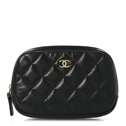 Chanel Caviar Quilted Small Curvy Pouch Cosmetic Case Black 1 of 11