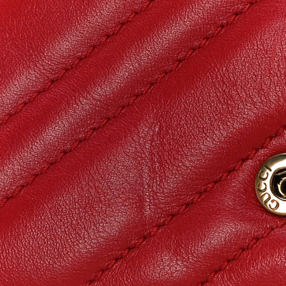 Gucci Calfskin Matelasse Super Mini GG Marmont Shoulder Bag Hibiscus Red 15 of 16