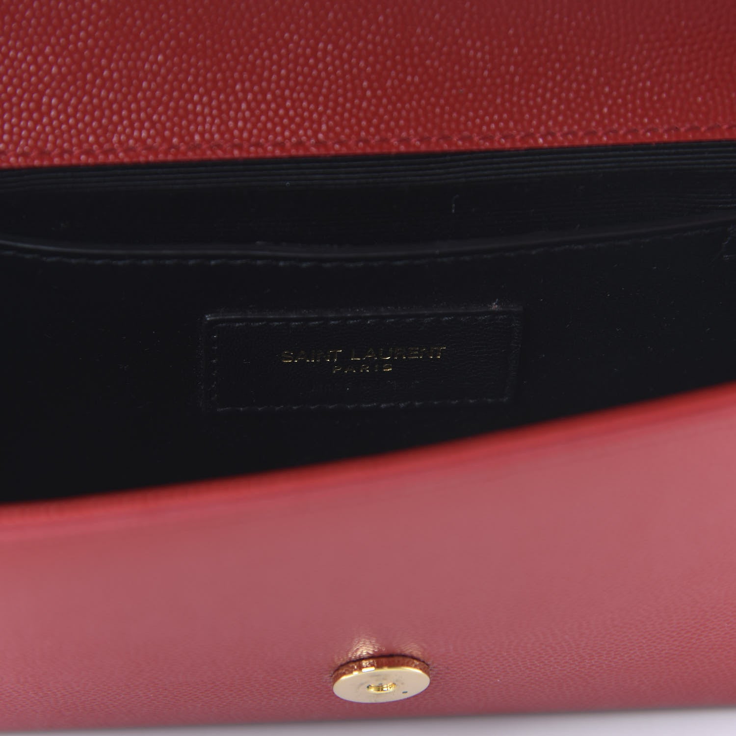 Saint Laurent Grain De Poudre Classic Monogram Cassandre Clutch New Red 8 of 9