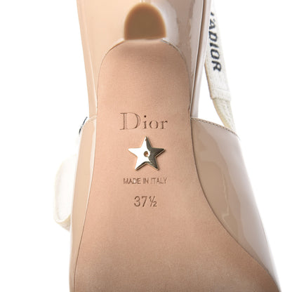Christian Dior Patent Ribbon J'Adior Slingback 65mm Pumps 37.5 Nude 7 of 10