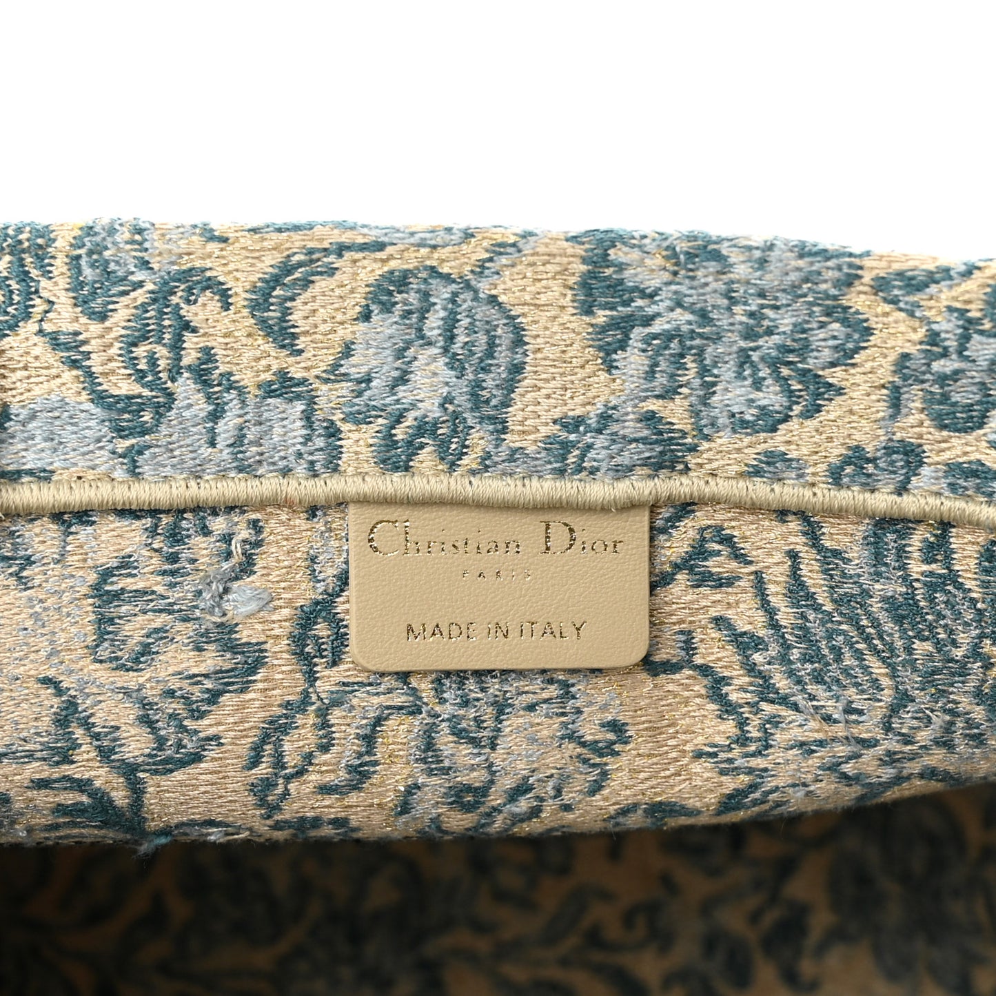 Canvas Embroidered Medium Brocart Book Tote Metallic Blue