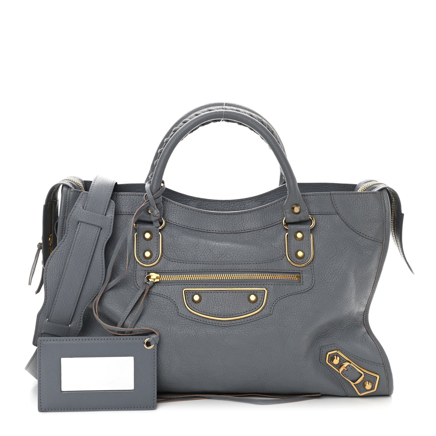 Balenciaga Chevre Gold Metallic Edge Hardware City Bleu Acier 1 of 10