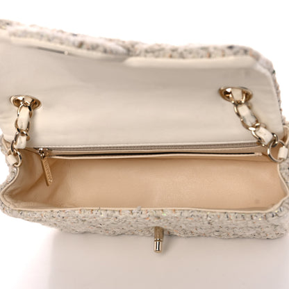 Chanel Tweed Quilted Mini Rectangular Flap Off White 4 of 11