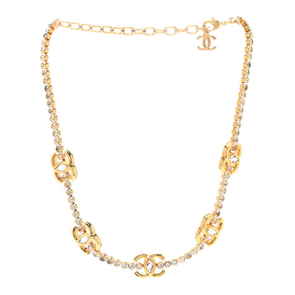 Chanel Metal Crystal CC Marquise Choker Gold 3 of 5