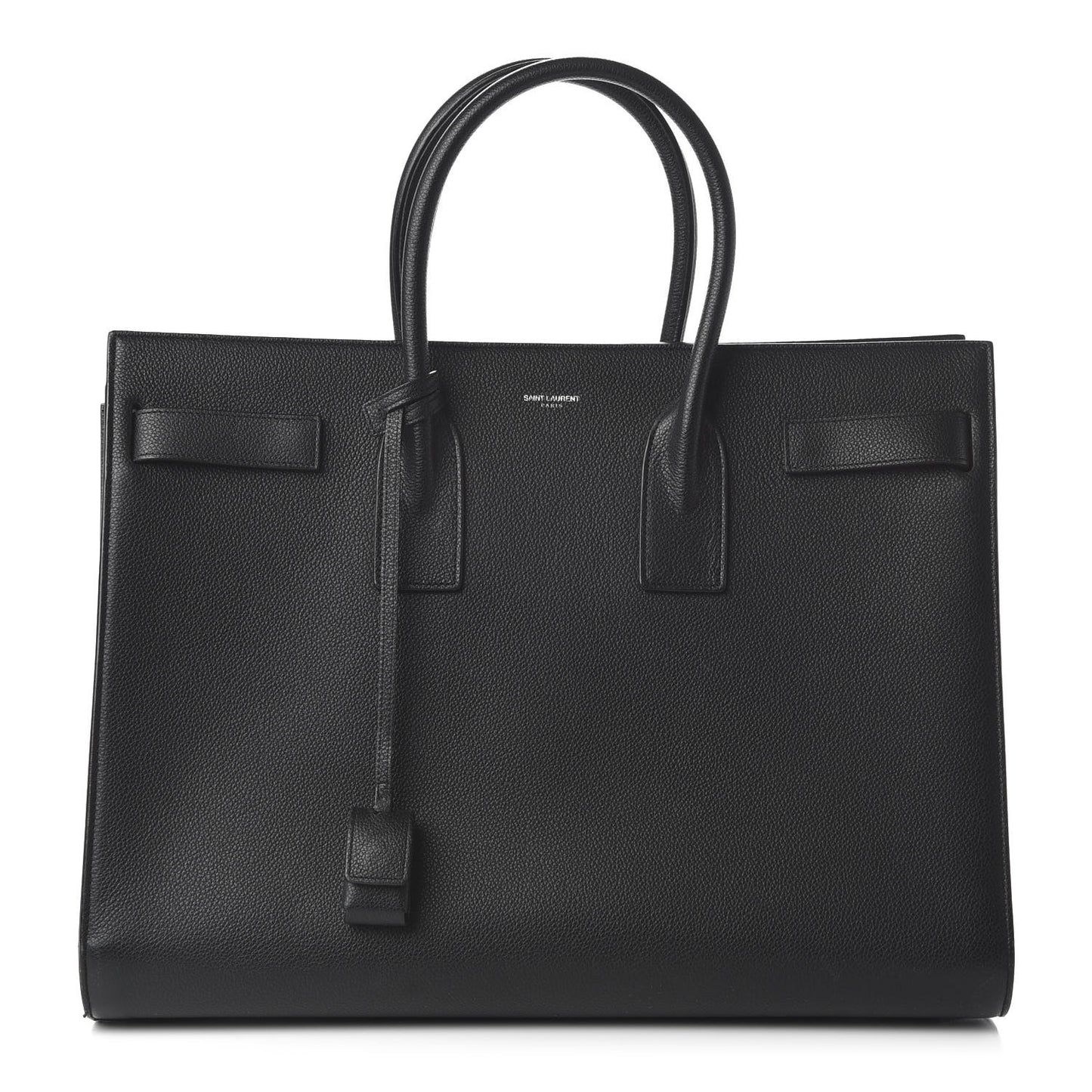 Grained Calfskin Large Sac De Jour Carryall Black