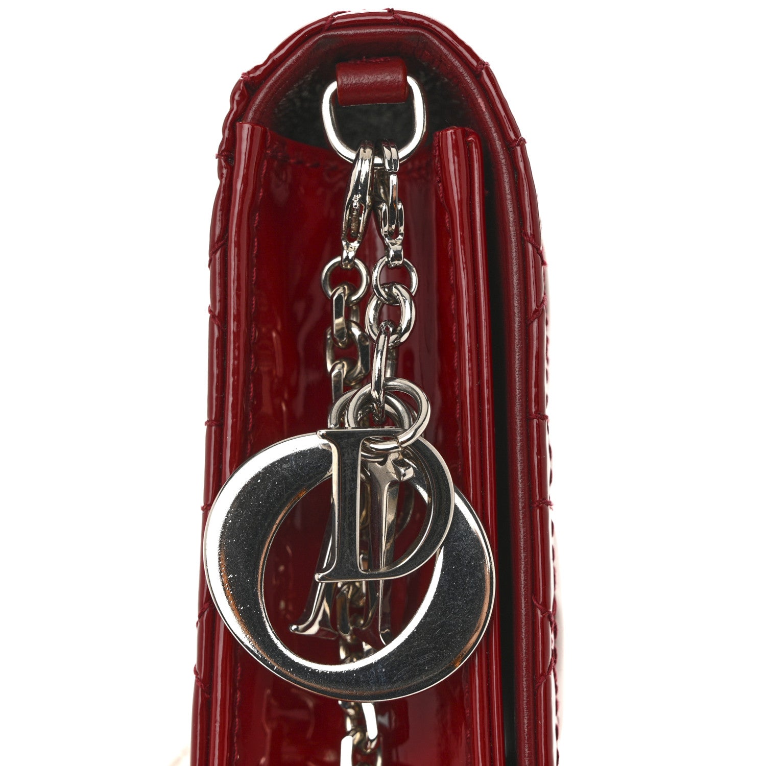 Christian Dior Patent Cannage Lady Dior Clutch Red 13 of 16
