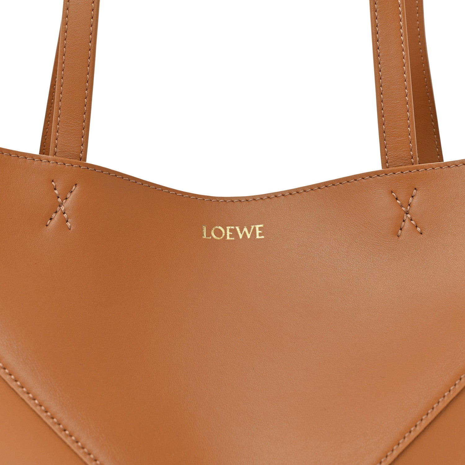 Loewe Shiny Calfskin Medium Puzzle Fold Tote Warm Desert 8 of 11
