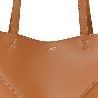 Loewe Shiny Calfskin Medium Puzzle Fold Tote Warm Desert 8 of 11