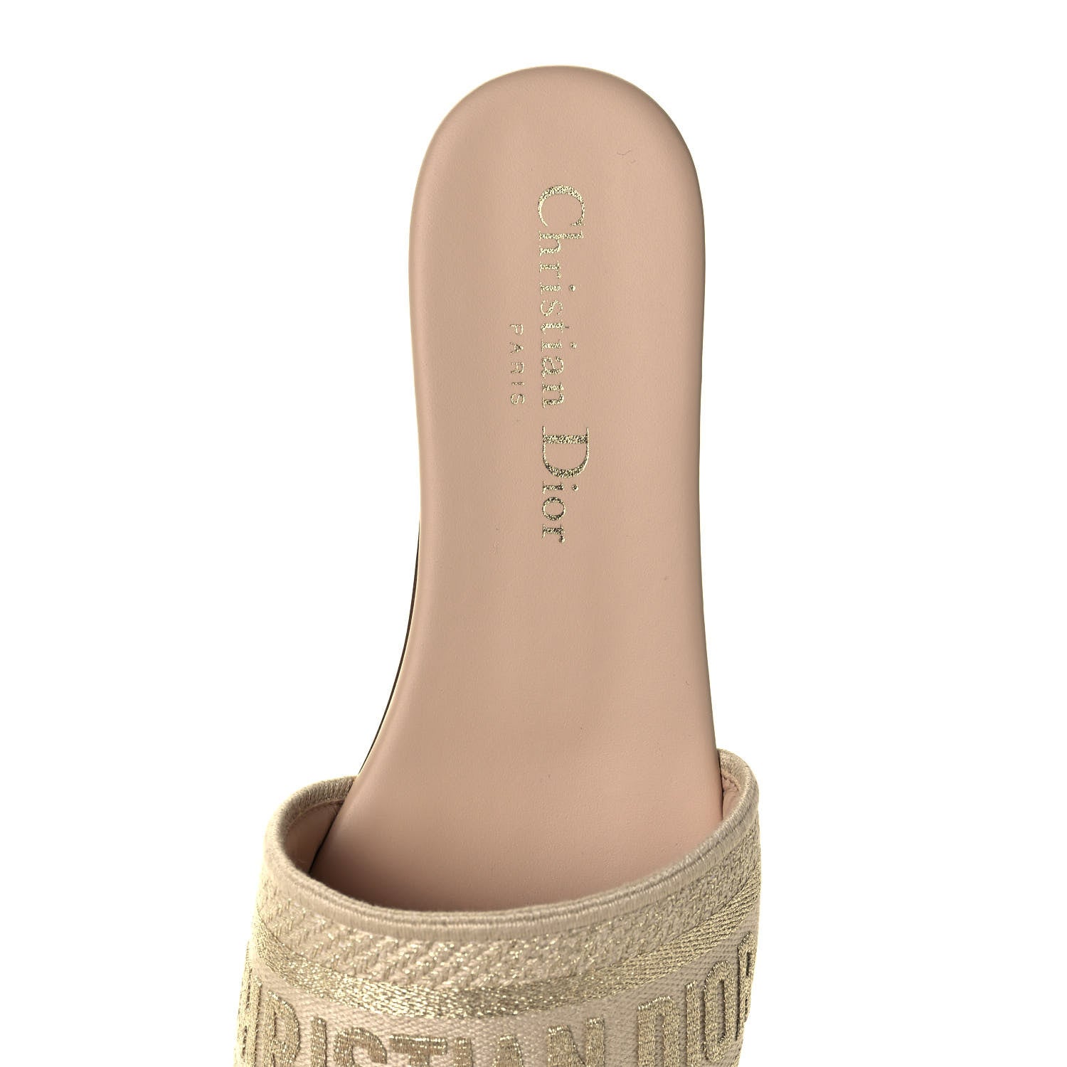 Christian Dior Lurex Dway Mules Slide Sandals 36.5 Gold Beige 7 of 7