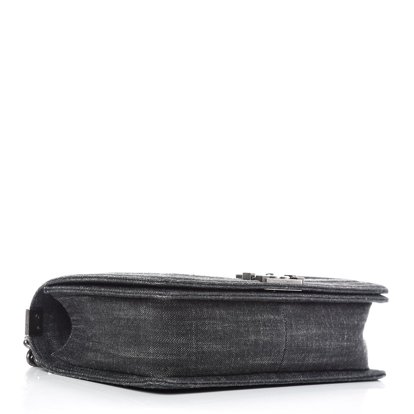 Denim Quilted New Medium Boy Flap Black