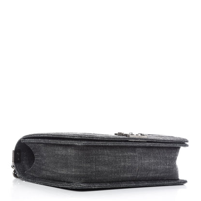 Chanel Denim Quilted New Medium Boy Flap Black 4 of 9