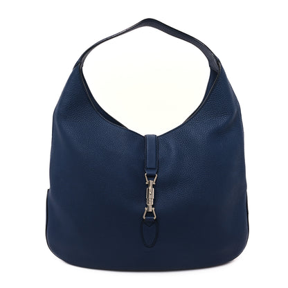Gucci Soft Grained Calfskin Large Jackie Hobo Classic Blue Marine 1 of 14