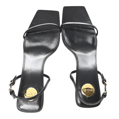 Saint Laurent Satin Slingback Jaspe 55 Sandals  41 Black 2 of 8