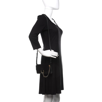 Chloe Suede Calfskin Mini Faye Shoulder Bag Black 2 of 10
