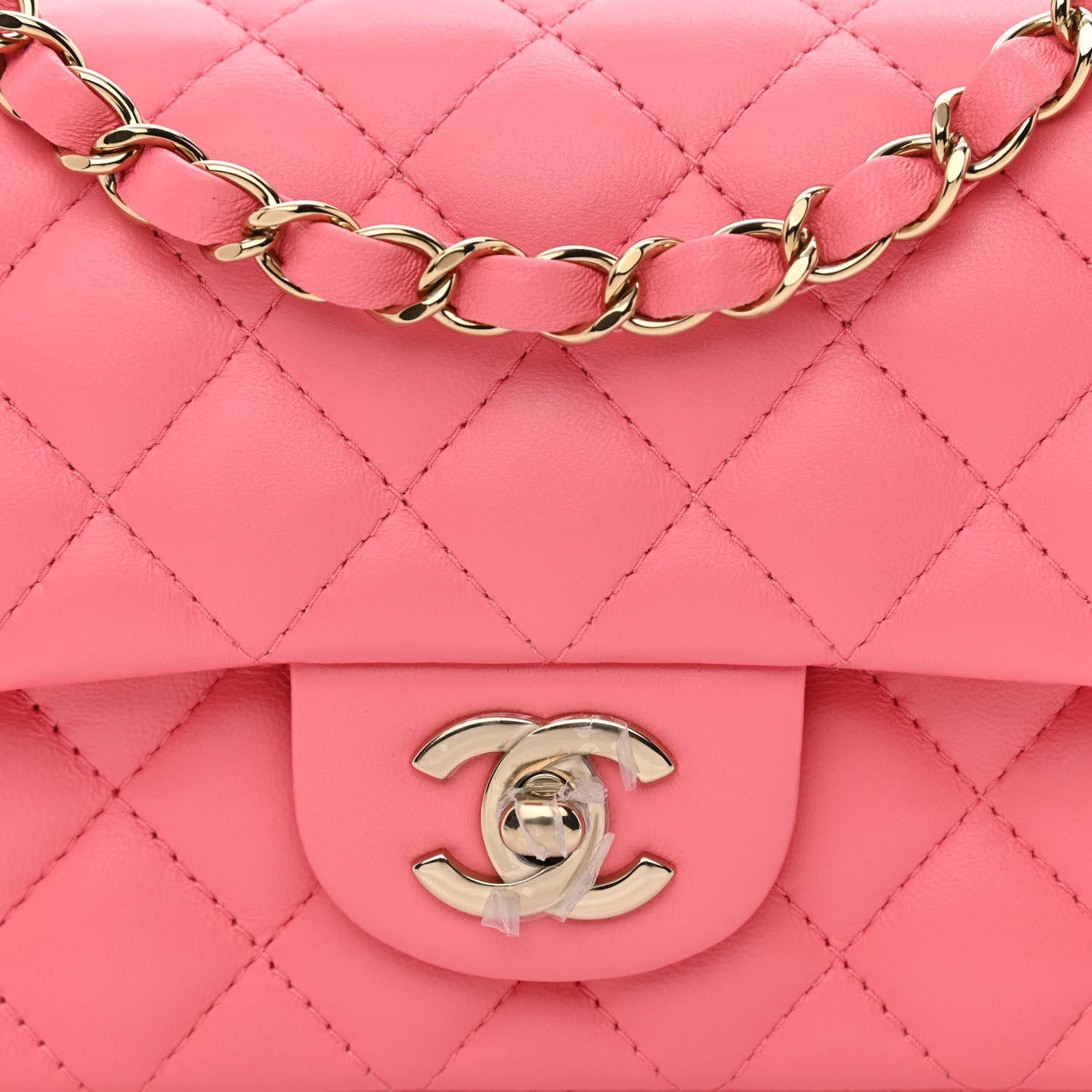Chanel Lambskin Quilted Mini Rectangular Flap Pink 7 of 9