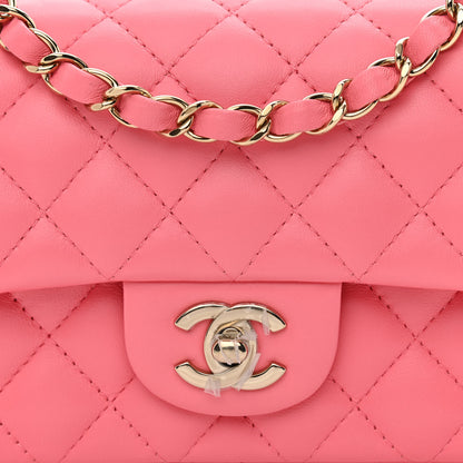 Chanel Lambskin Quilted Mini Rectangular Flap Pink 7 of 9