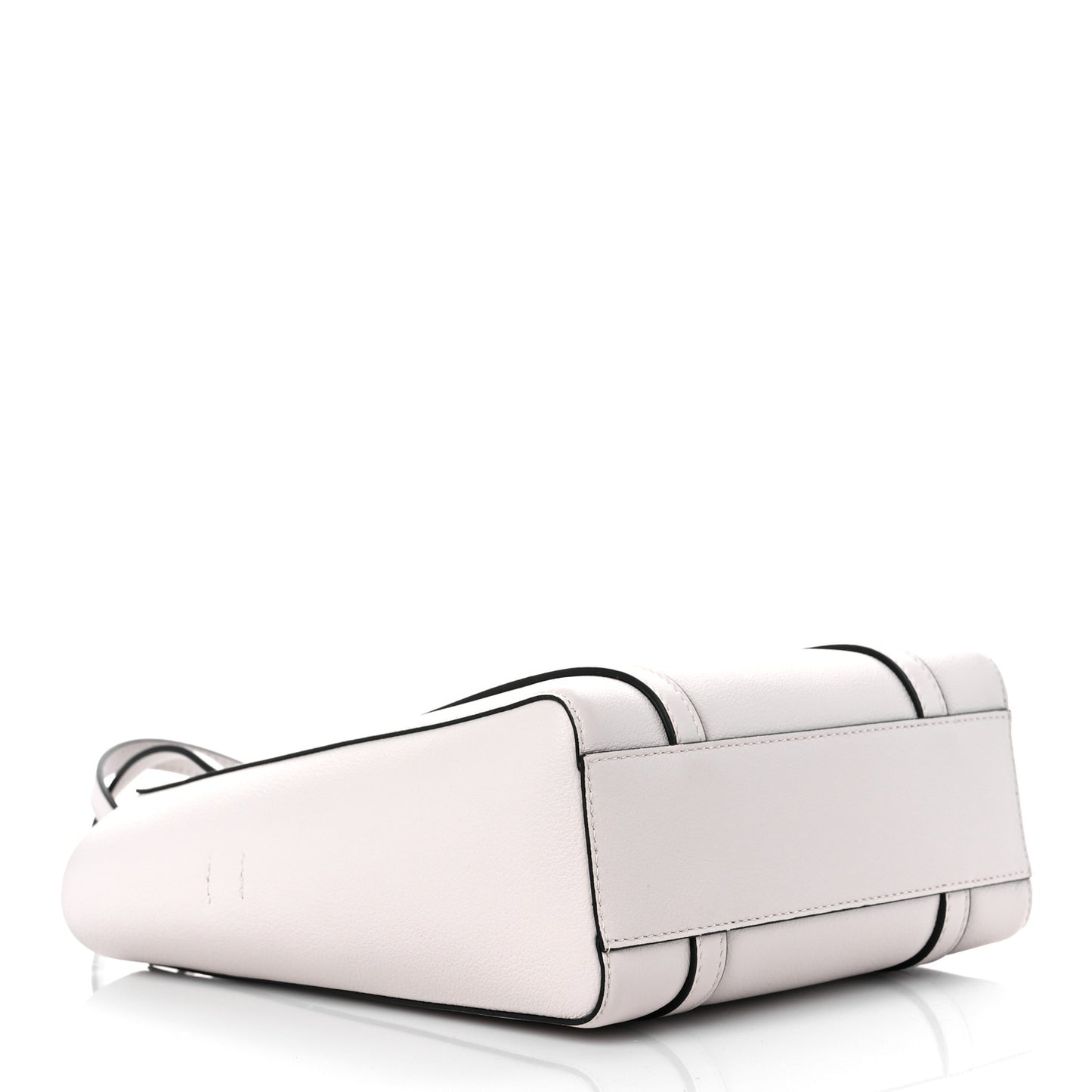 Smooth Calfskin Logo Double Sided XXS Everyday Tote Chalky White Black