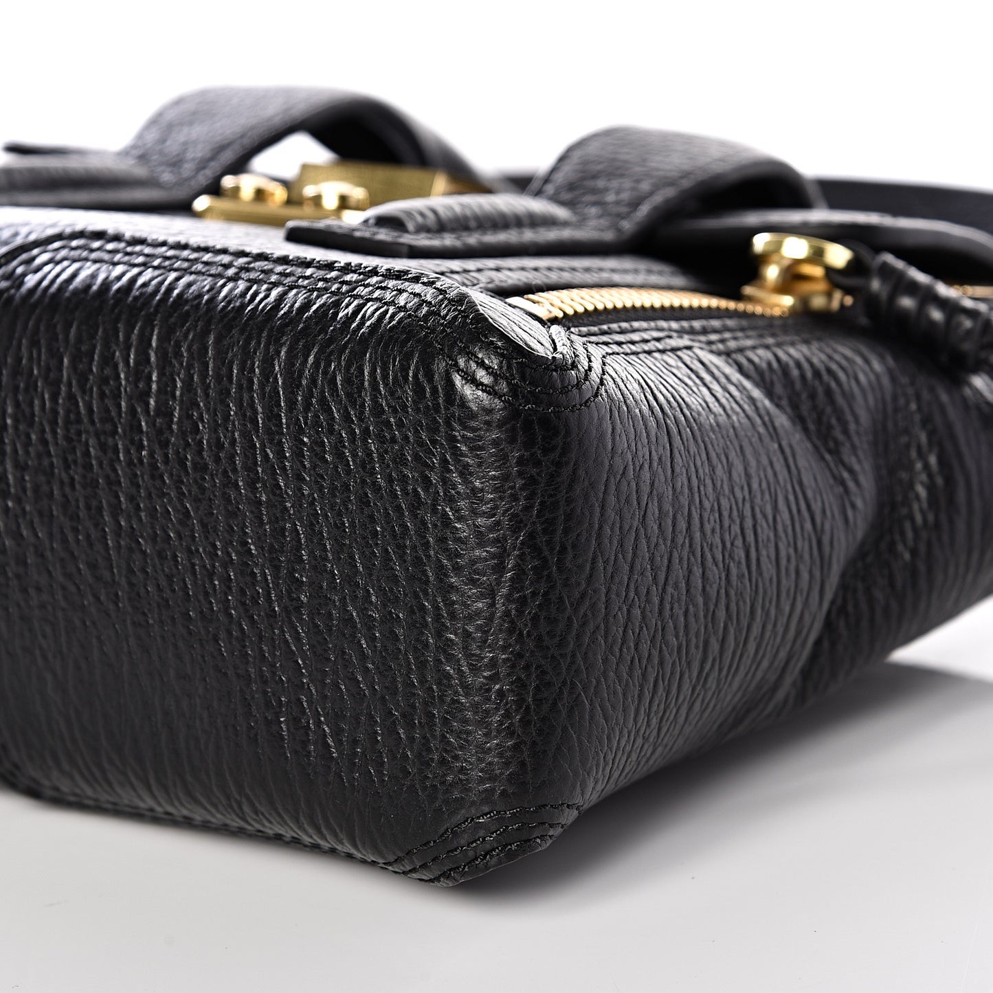3.1 Textured Calfskin Mini Pashli Satchel Black