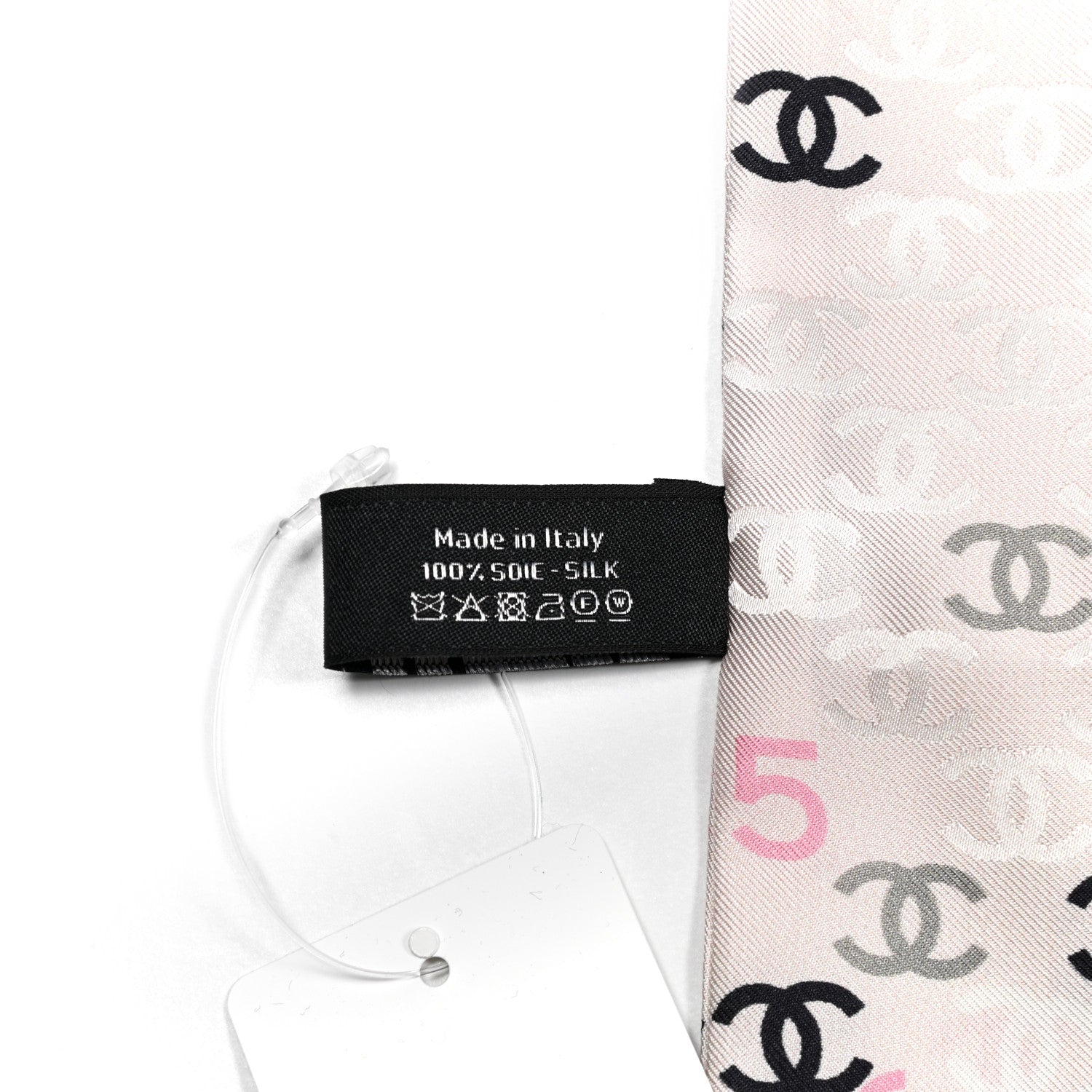 Chanel Silk CC Slim Bandeau Pink Ecru Black 4 of 4