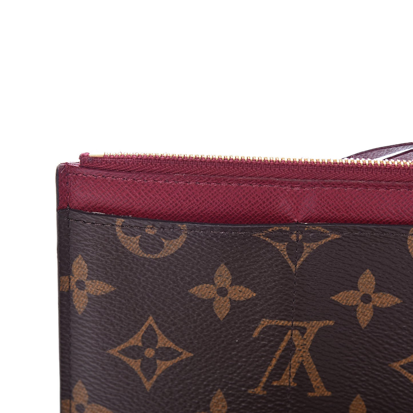 Monogram Zipped Card Holder Fuchsia