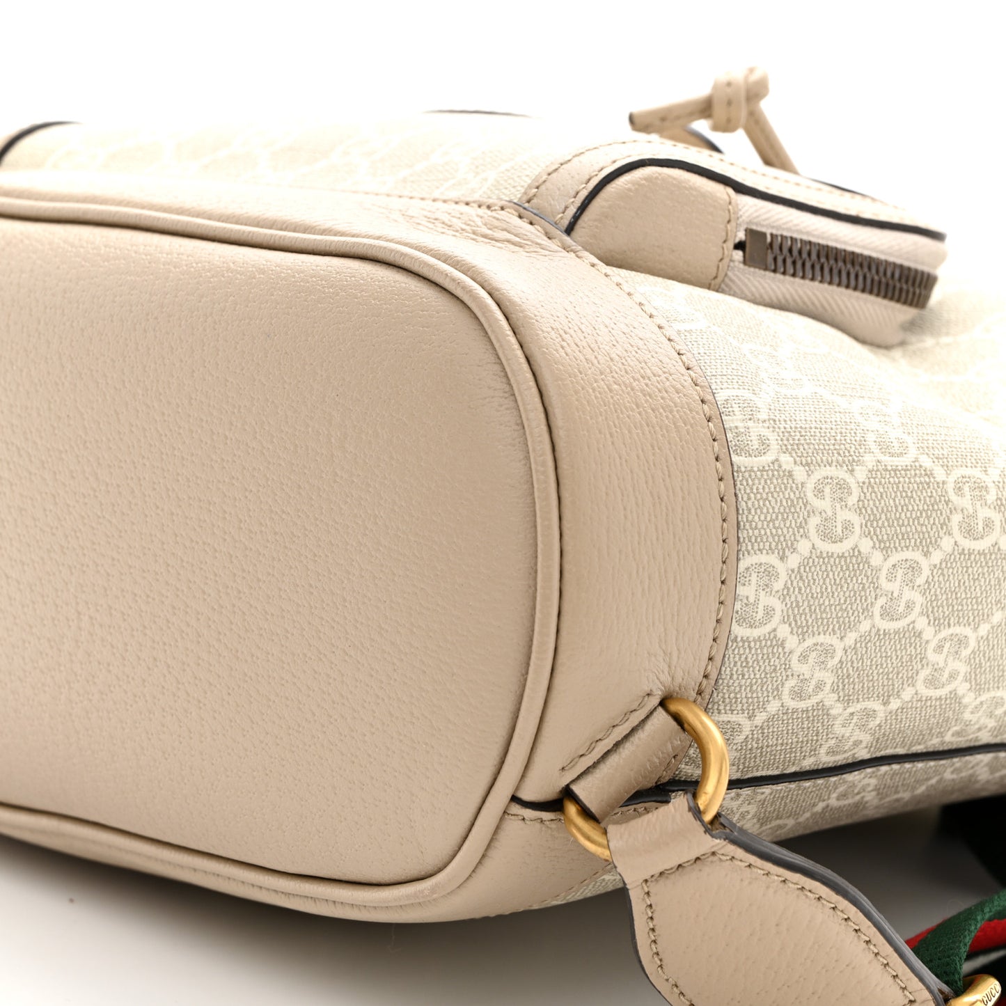 GG Supreme Monogram Azalea Calfskin Retro Interlocking G Buckle Backpack Beige Mystic White