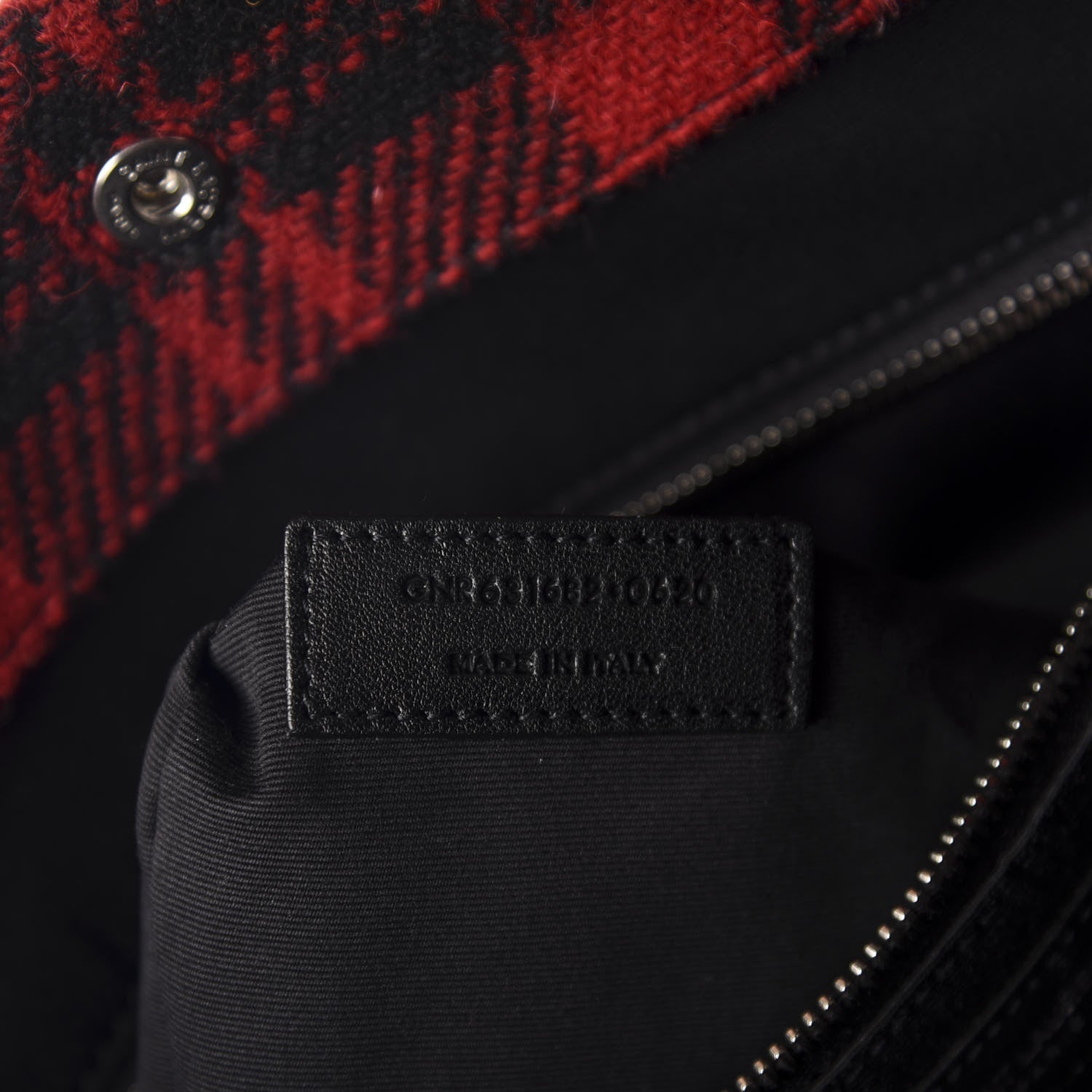 Saint Laurent Wool Tartan Rive Gauche Noe Tote Red Black 9 of 10