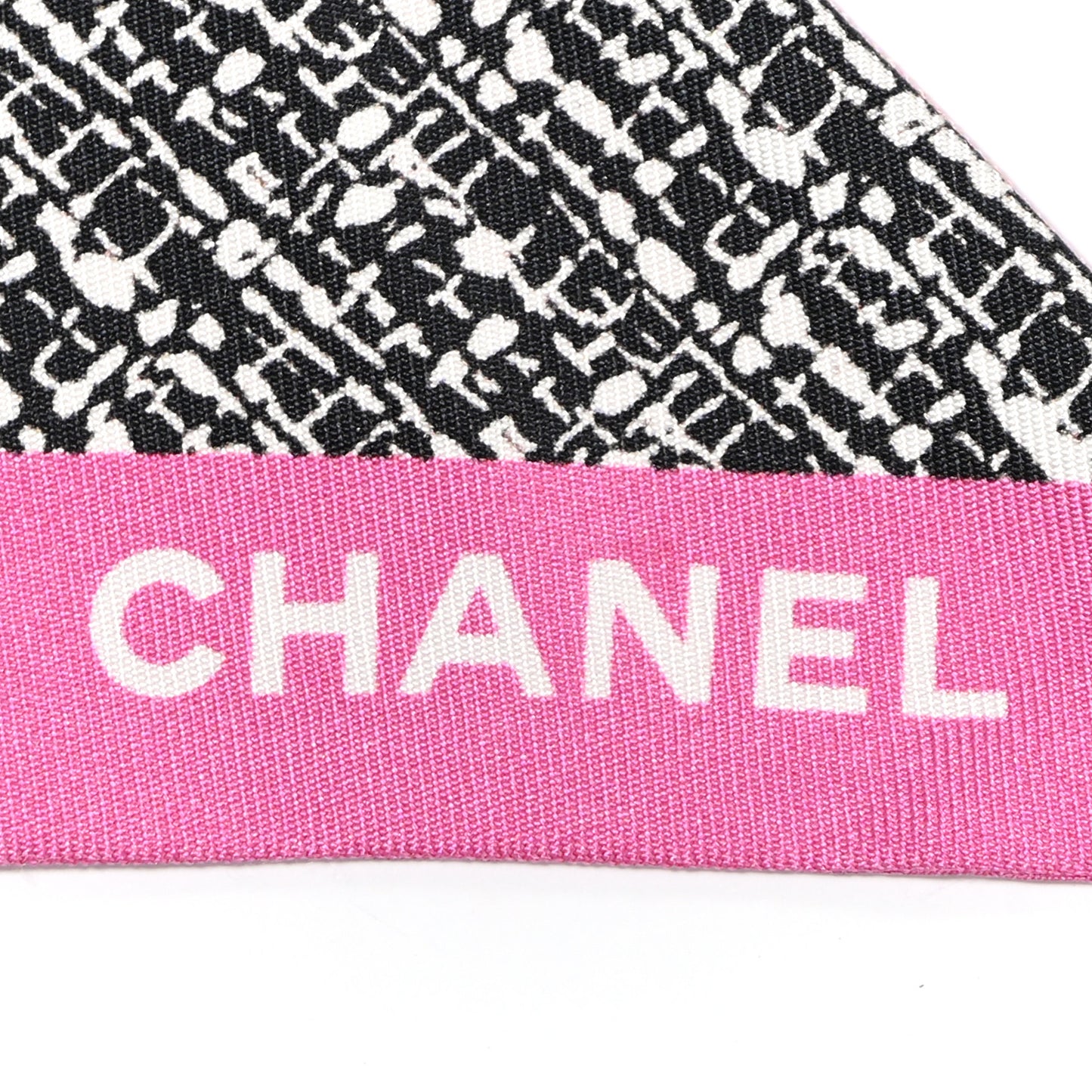 Silk Twill Slim Bandeau Scarf Pink Grey Light Pink