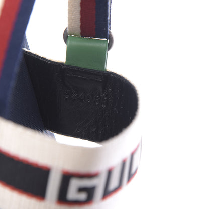 Gucci Nylon Stripe Logo Sylvie Web Platform Slingback Sandals 41 Green Red Ecru 6 of 8