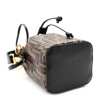 Fendi Vitello Liberty F is Fendi Bi-Color FF 1974 Embossed Mini Mon Tresor Bucket Bag Maya Black 4 of 11
