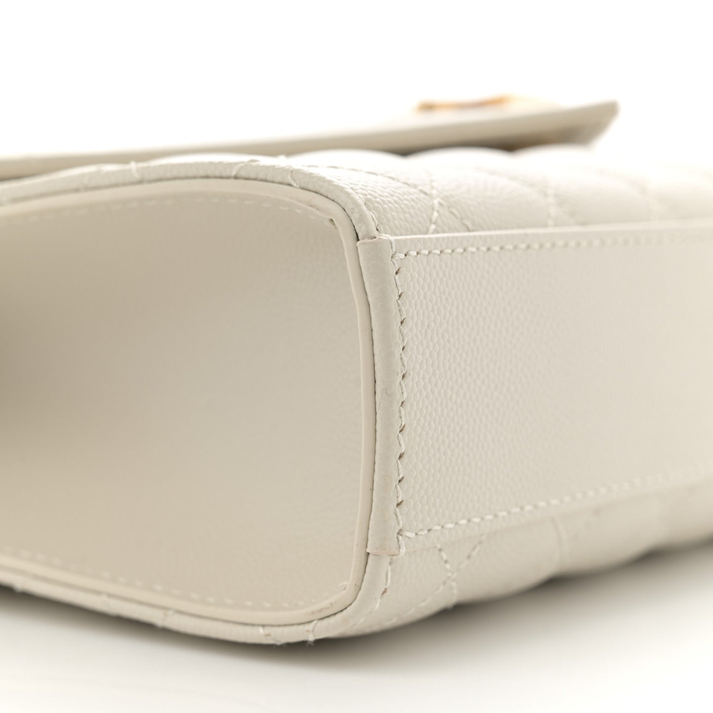 Grain De Poudre Textured Mixed Matelasse Medium Triquilt Monogram Satchel Crema Soft