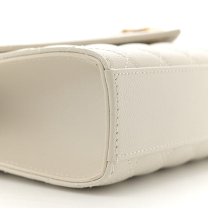 Saint Laurent Grain De Poudre Textured Mixed Matelasse Medium Triquilt Monogram Satchel Crema Soft 9 of 11