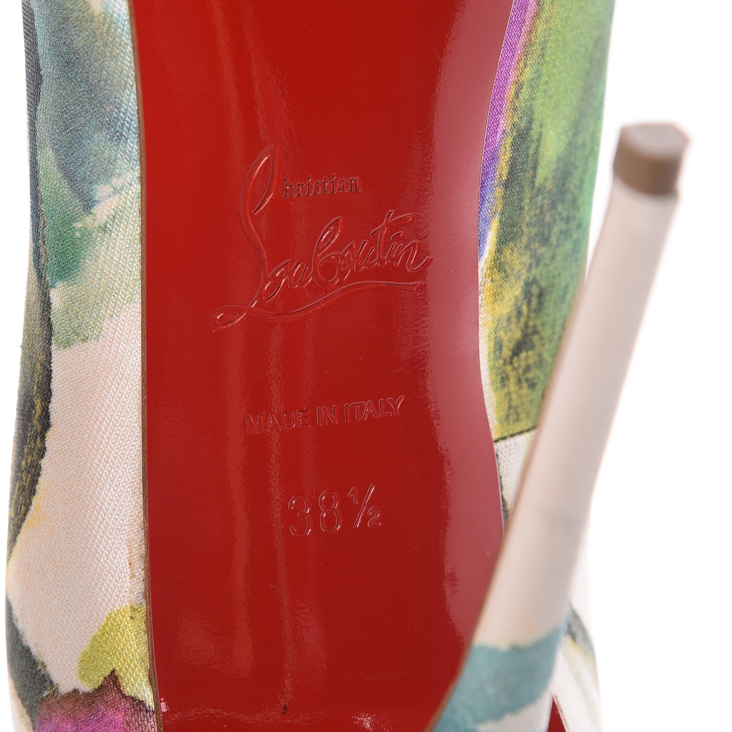 Christian Louboutin Satin Maxi Fiori Pigalle Follies 120 Pumps 38.5 Multicolor 6 of 8
