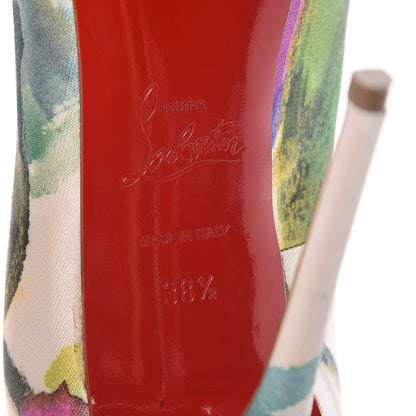 Christian Louboutin Satin Maxi Fiori Pigalle Follies 120 Pumps 38.5 Multicolor 6 of 8