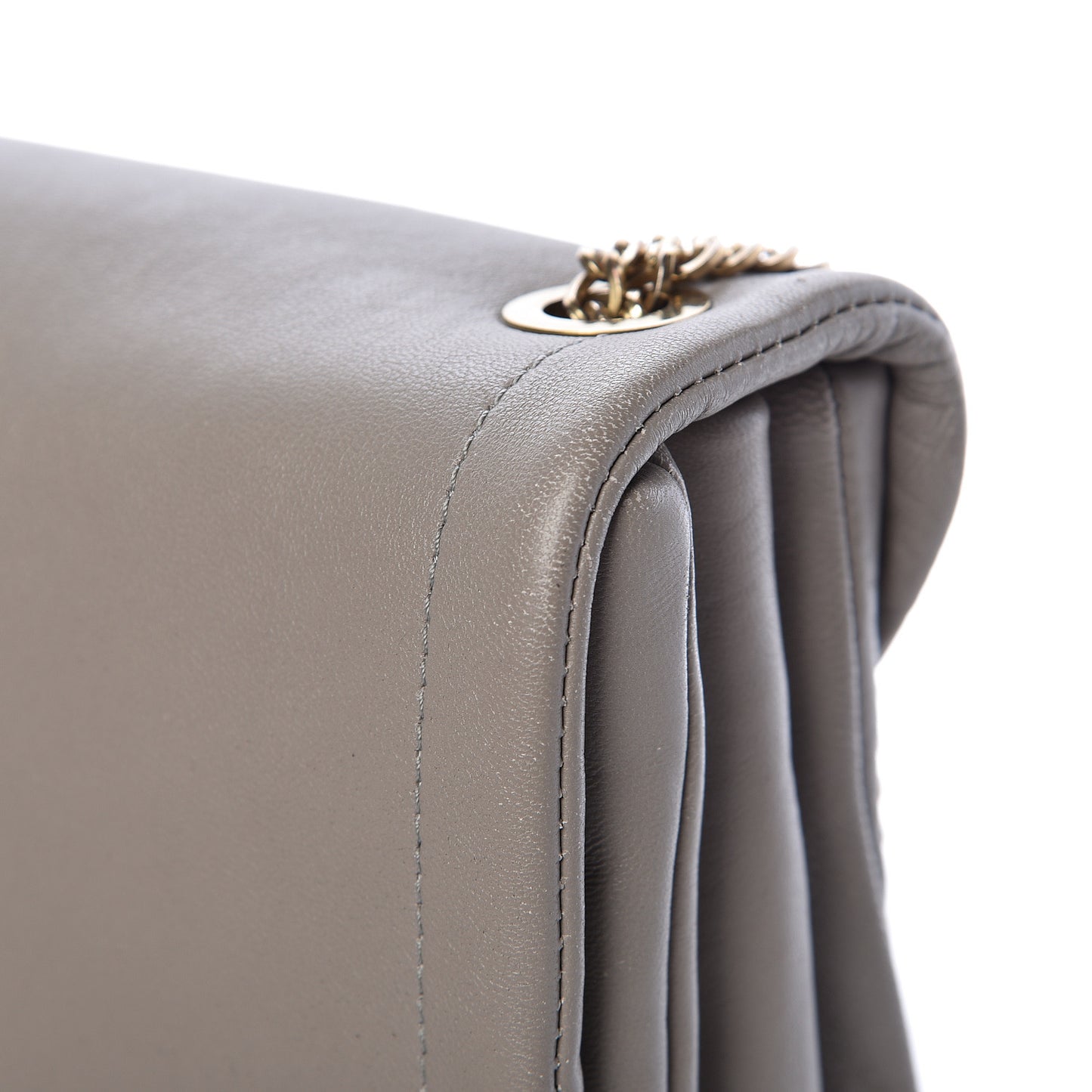 Lambskin Quilted Medium Sugar Flap Shoulder Bag Grey